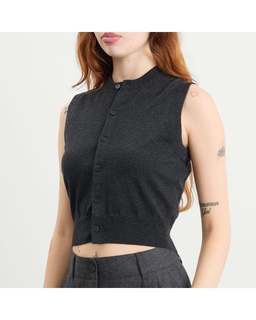 AURALEE High Twist Wool Knit Vest in Blue | Lyst UK