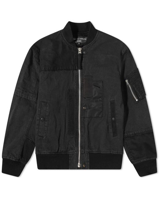 Comme des Garçons Cotton Panelled Bomber Jacket in Black for Men | Lyst