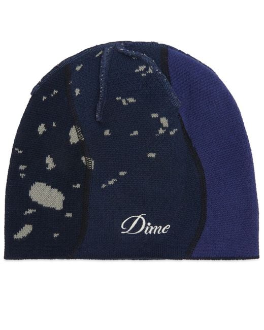 Dime Blue Reverse Stitch Skully Beanie for men