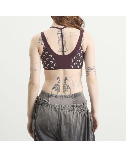 MARINE SERRE Purple Athleisure Yoga Bra Top