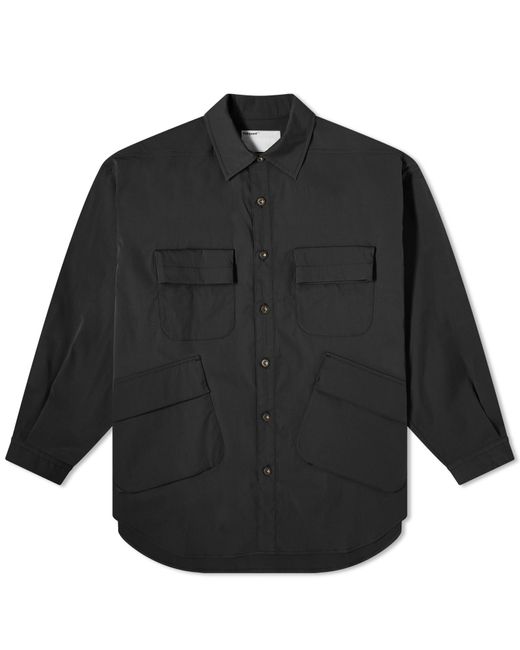 Poliquant Black Deformed Fatigue Solotex Shirt Jacket for men