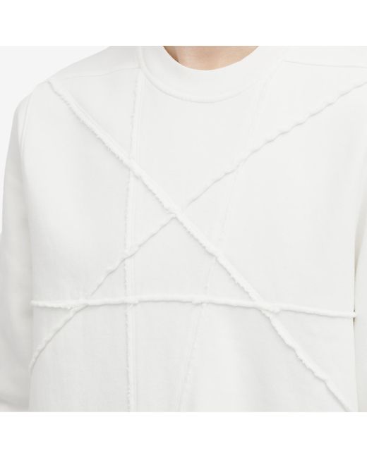 Rick Owens White Medium Cotton Jersey Sweatshirt