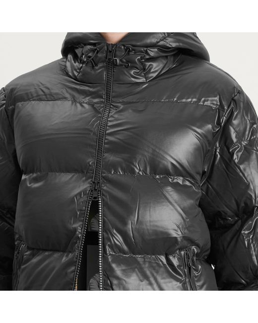 PATTA Black Quilted Script Logo Puffer Jacket for men