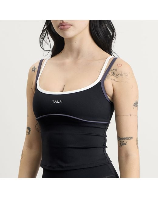 Tala Black Skinluxe Contrast Double Strap Vest