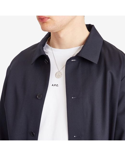 A.P.C. Metallic Eloi Perforated Logo Necklace for men