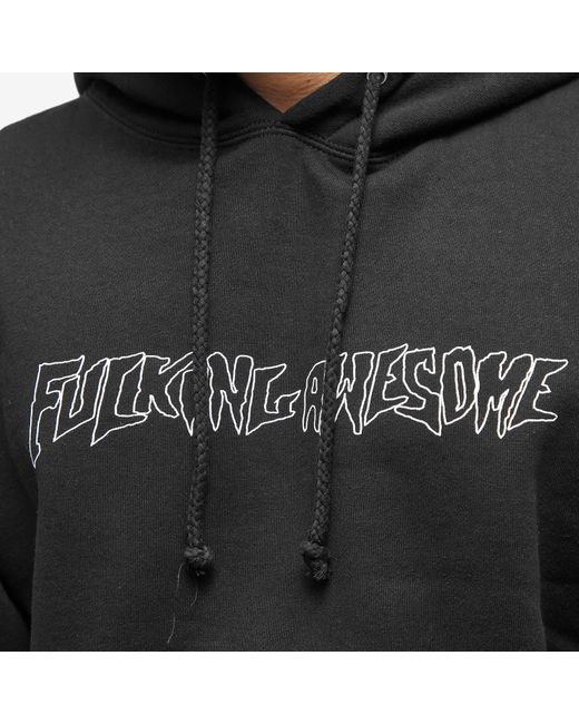 Fucking Awesome Black Outline Stamp Logo Hoodie for men