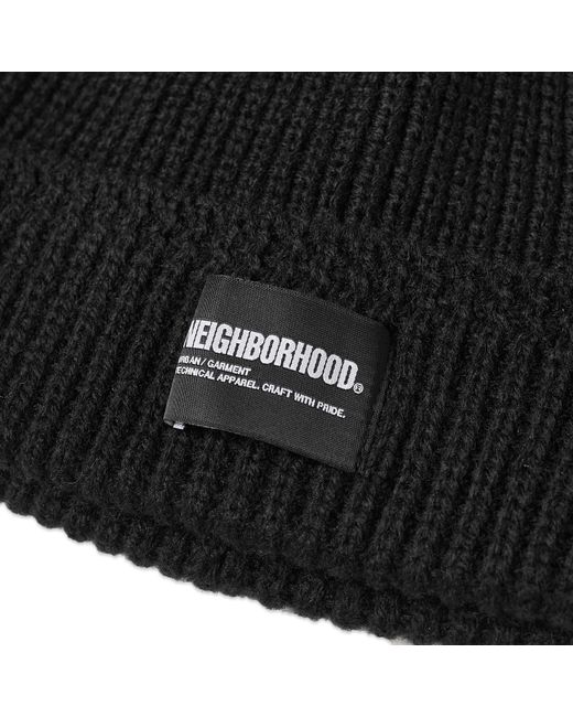 Neighborhood Black Jp Beanie Hat for men
