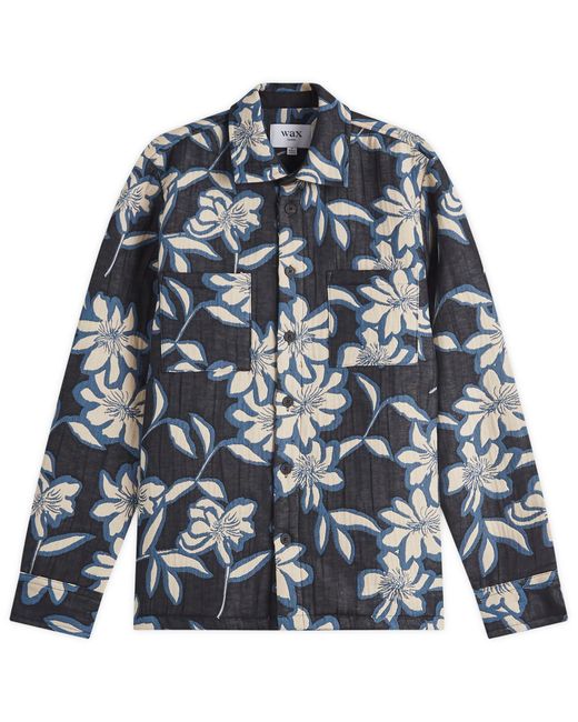 Wax London Blue Otto Quilted Overshirt for men