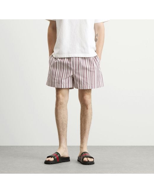Gucci Red Stripe Shorts for men