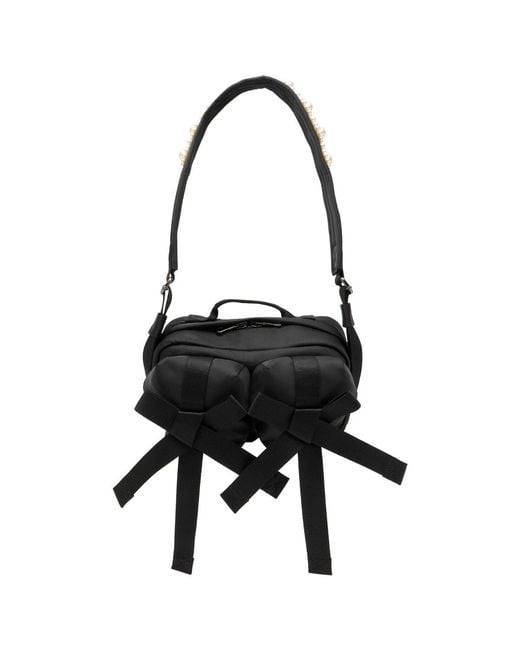 Simone Rocha Black Classic Bow Cross Body Bag