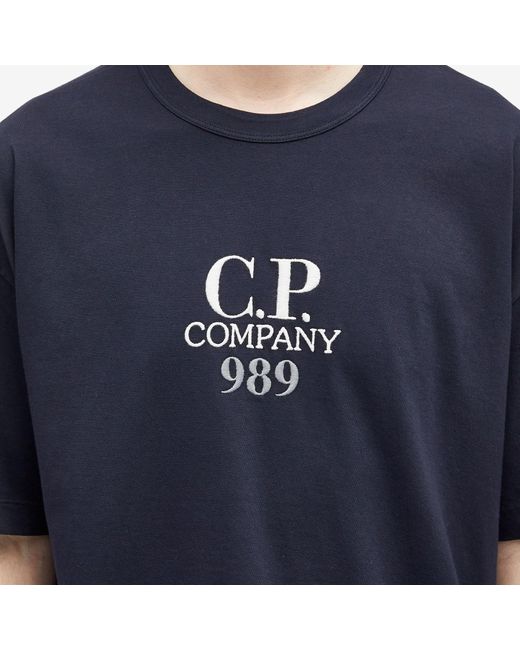 C P Company Blue Box Logo T-Shirt for men