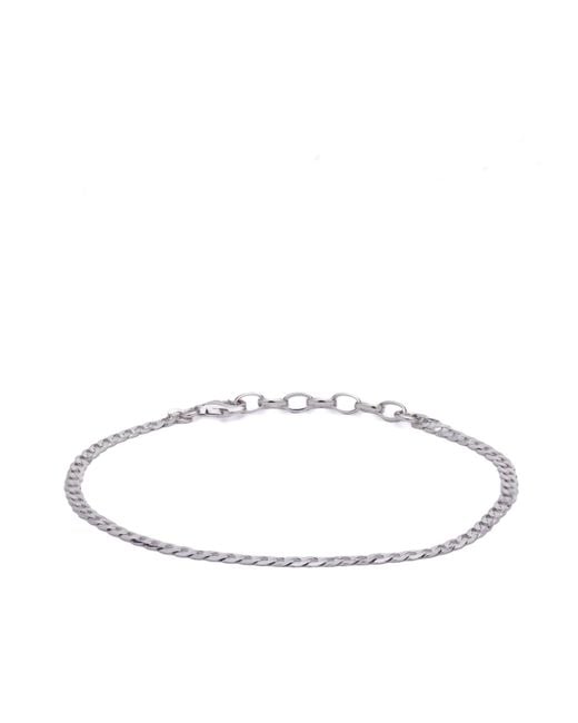 Serge Denimes White Flat Cuban Bracelet for men