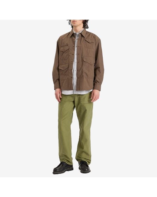 FRIZMWORKS Brown Nylon Utility Overshirt for men