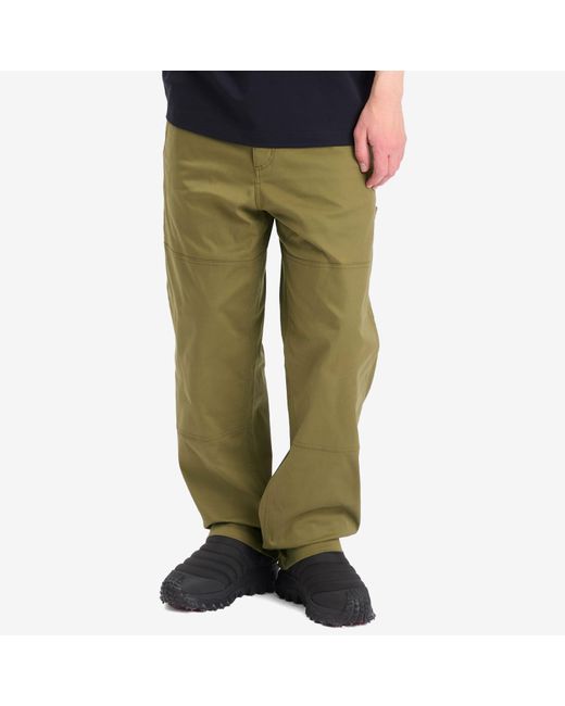Moncler Green Cotton Gaberdine Trousers for men