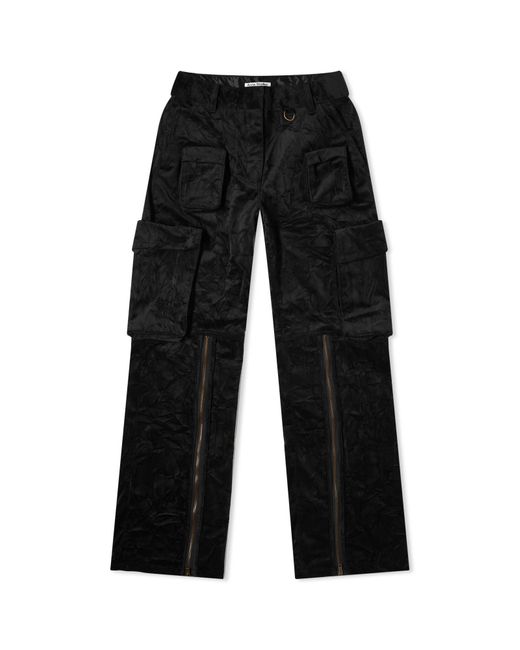 Acne Black Velvet Cargo Pants