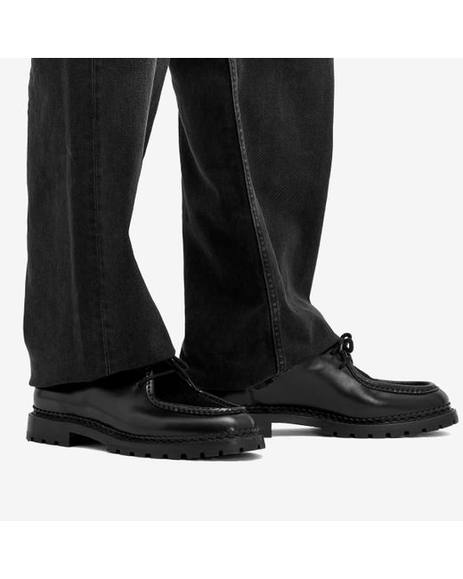 Saint Laurent Malo Leather Derby, Black Saint Laurent Malo derby shoes in brushed leather - Black  main image 4
