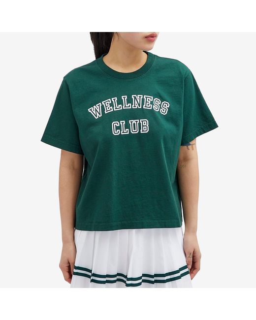Sporty & Rich Green Wellness Club Cropped T-Shirt