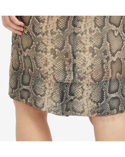 Sportmax Natural Desio Snakeskin Mini Skirt