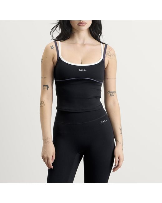 Tala Black Skinluxe Contrast Double Strap Vest