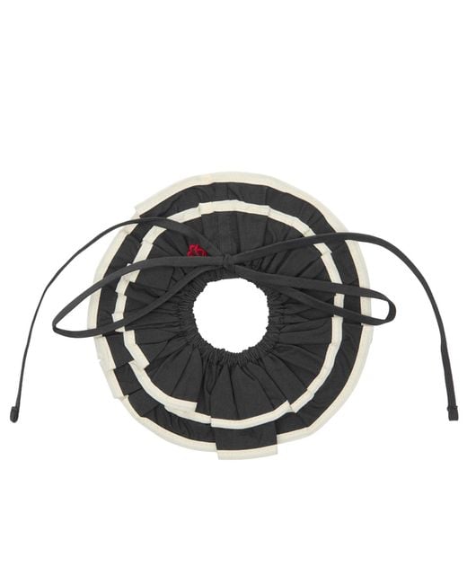 Damson Madder Black Piping Tie Scrunchie