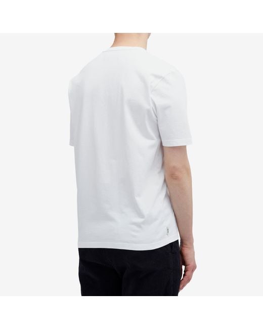 Kestin White Embroidered Cotton T-Shirt for men