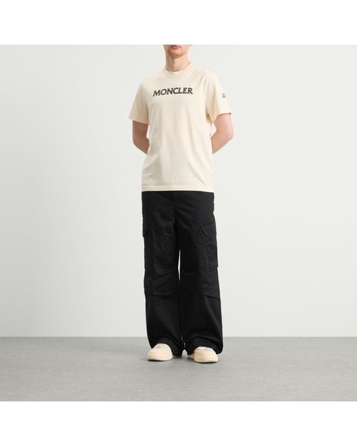 Moncler Natural Flocked Logo T-Shirt for men