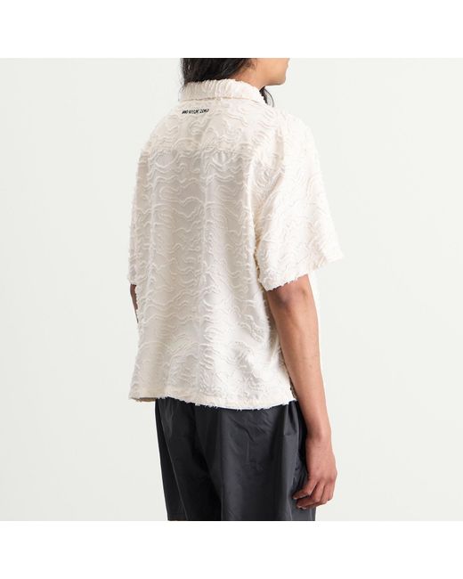 MKI Miyuki-Zoku Natural Jacquard Fringe Vacation Shirt for men