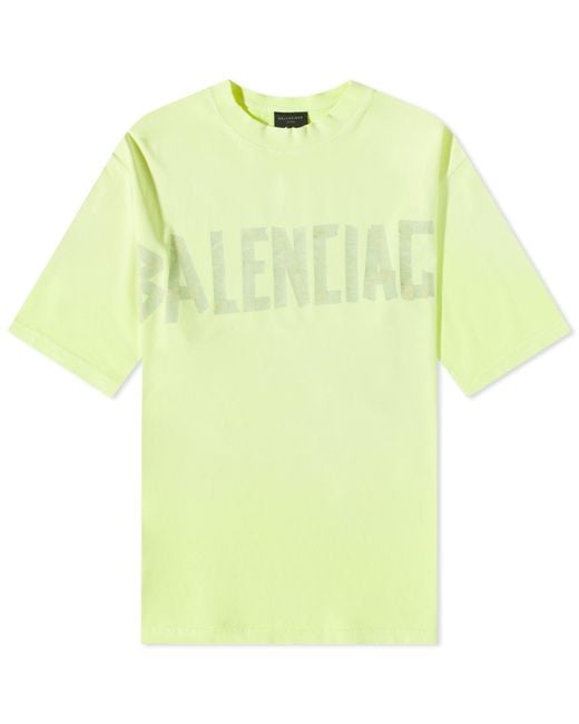 Balenciaga Tape Type T shirt in Yellow for Men Lyst Canada