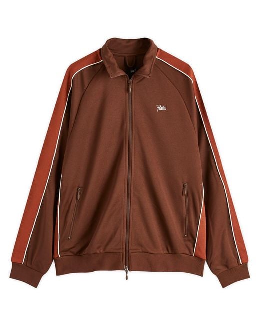 PATTA Brown Tricot Track Jacket for men