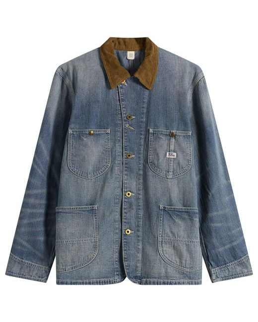 RRL Blue Denim Stockton Jacket for men