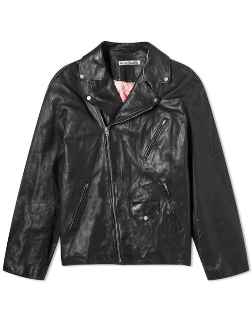 Acne Black Liker Distressed Nappa Leather Jacket for men