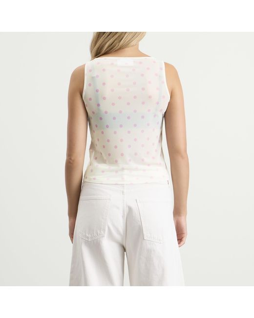 Hosbjerg White Betty Sleeveless Mesh Top
