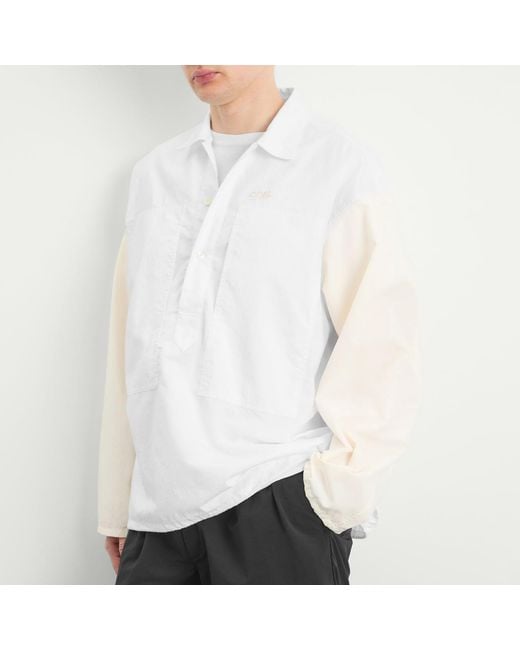 Nanamica White Pullover Shirt Jacket for men