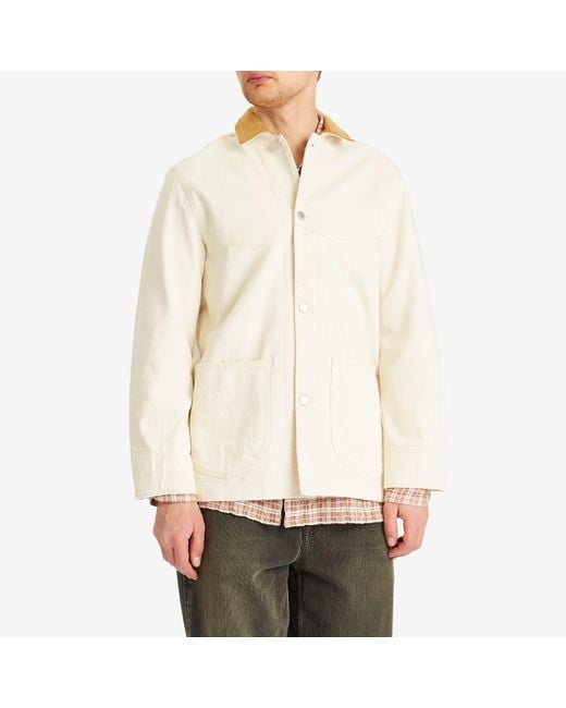 Drake's White Western Chore Jacket for men