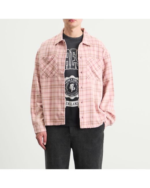 flannel pink checkered shirt mens
