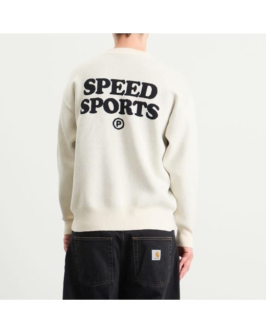Pawa Speed Sports White Doggo Knit Sweater for men