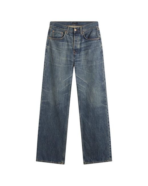 Nudie Jeans Blue Tuff Tony Wide Leg Jeans for men
