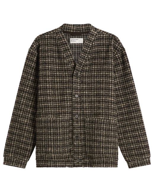 Universal Works Brown Jacquard Knit Advance Cardigan for men