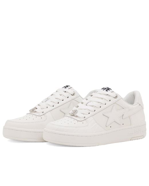 A Bathing Ape White Bape Sta #3 Sneakers