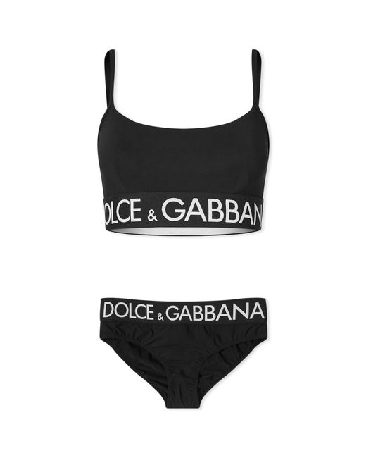 Dolce & Gabbana Black Logo Band Bikini