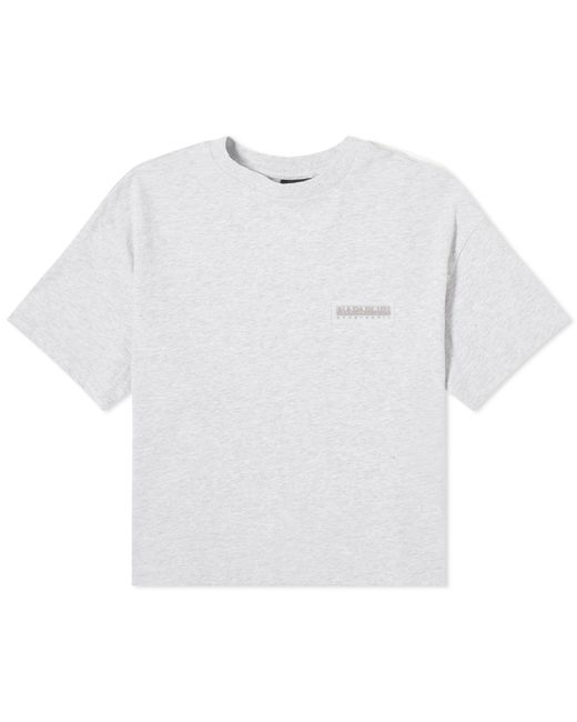 Napapijri White Patch Logo Cropped T-Shirt