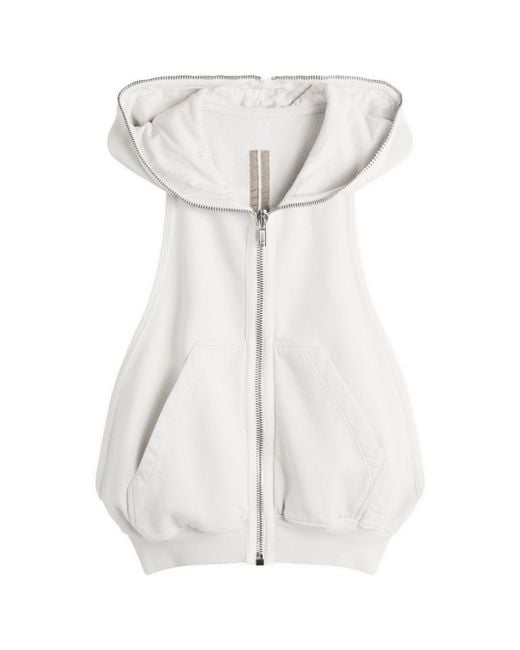 Rick Owens White Cyclops Gimp Sleeveless Hoodie