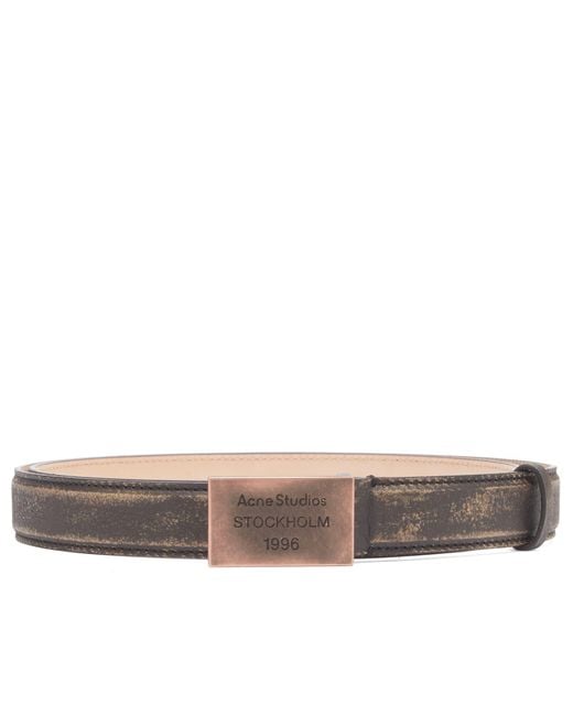 Acne Gray 1996 Logo Plaque Belt