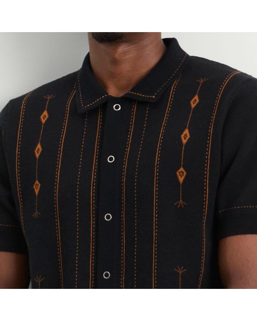 Percival Black Folio Knitted Shirt for men