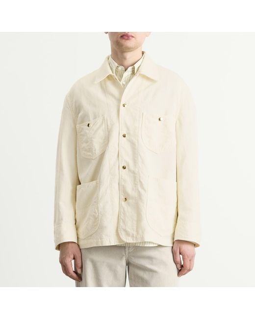 Auralee Natural Wool Cotton Linen Ox Work Jacket for men