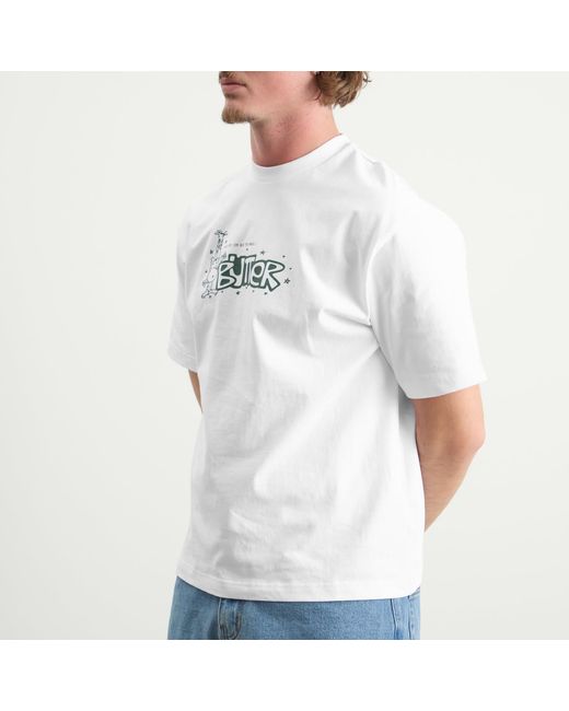 Butter Goods White Pay Up T-Shirt for men