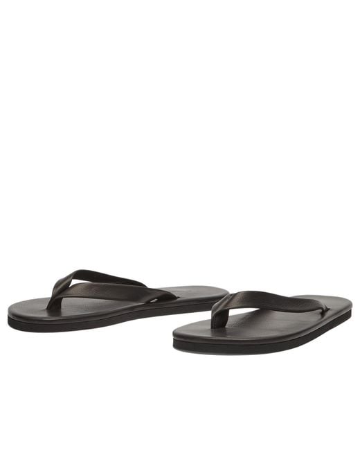 Auralee Black Soft Leather Flip-Flops