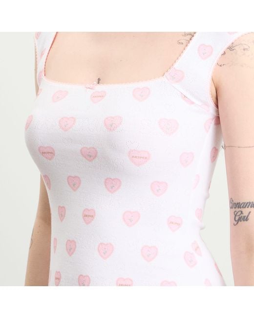 Skims White Pointelle Cap Sleeve Mini Dress