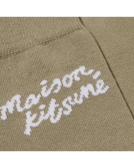 Maison Kitsuné Gray Handwriting Socks for men