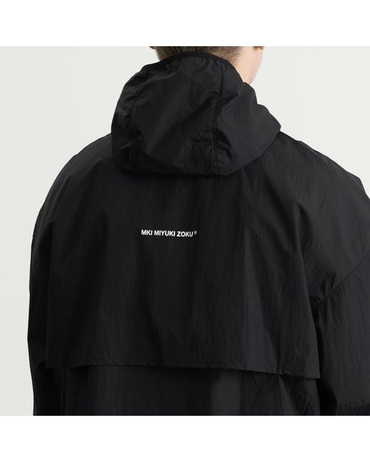 MKI Miyuki-Zoku Black Hyperlight Hooded Wind Jacket for men